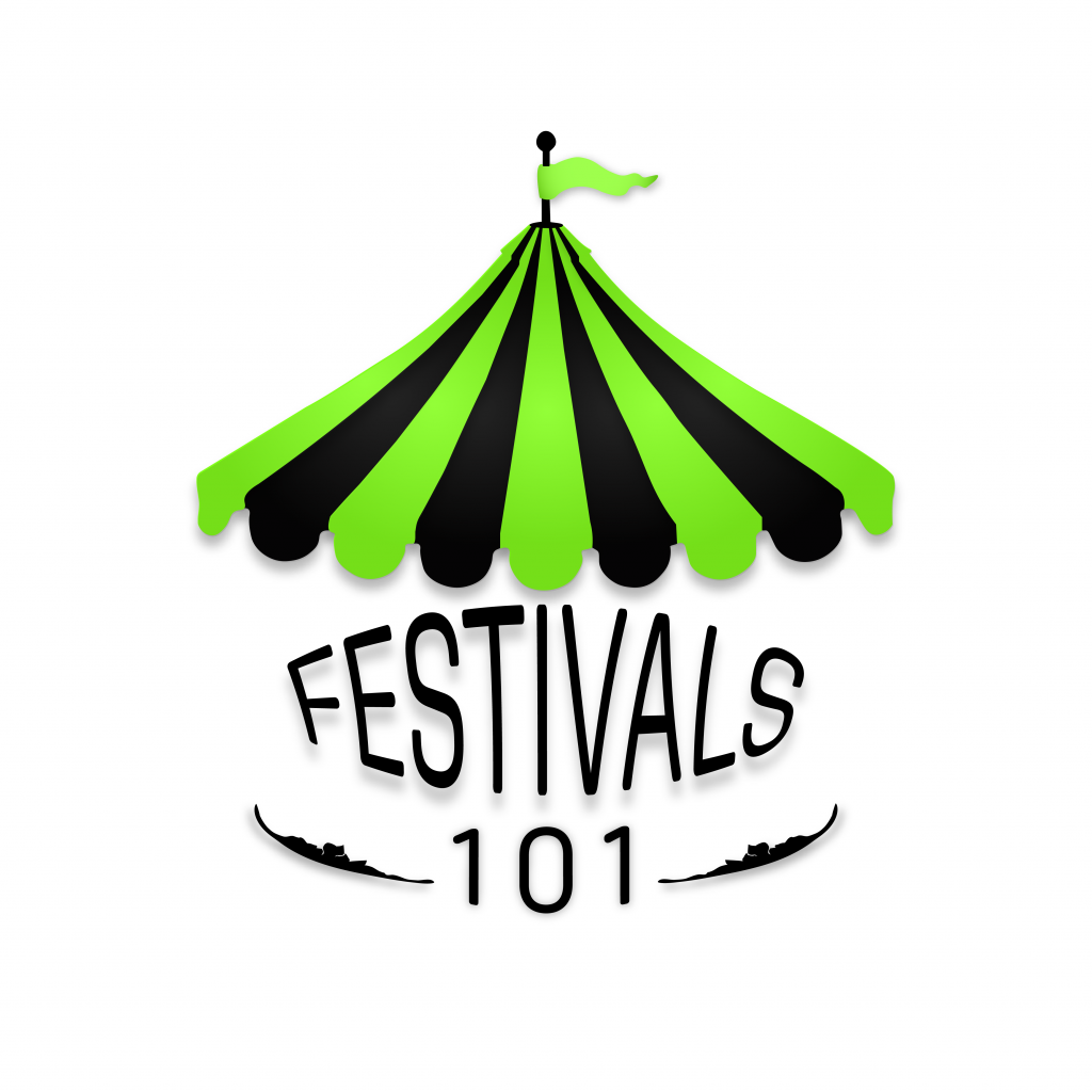 Logo for the podcast "Festivals 101"